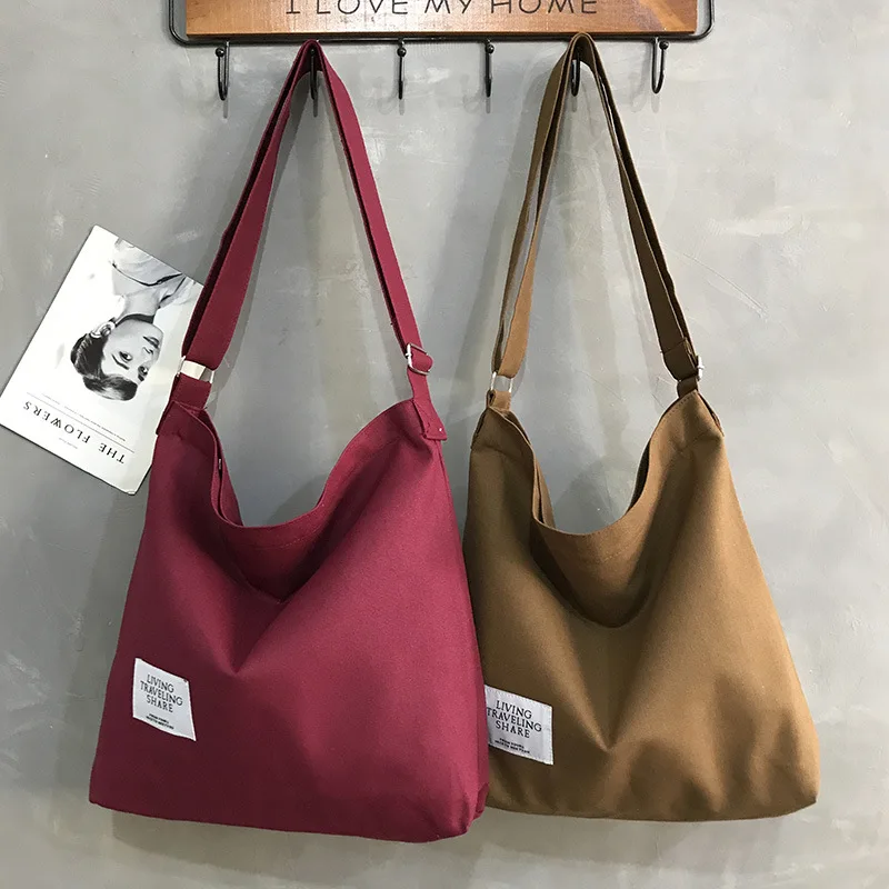 

Трендовая дамская сумка-мессенджер в стиле ретро, вместительная Холщовая Сумка для покупок, универсальная сумка на плечо, простая Студенче...