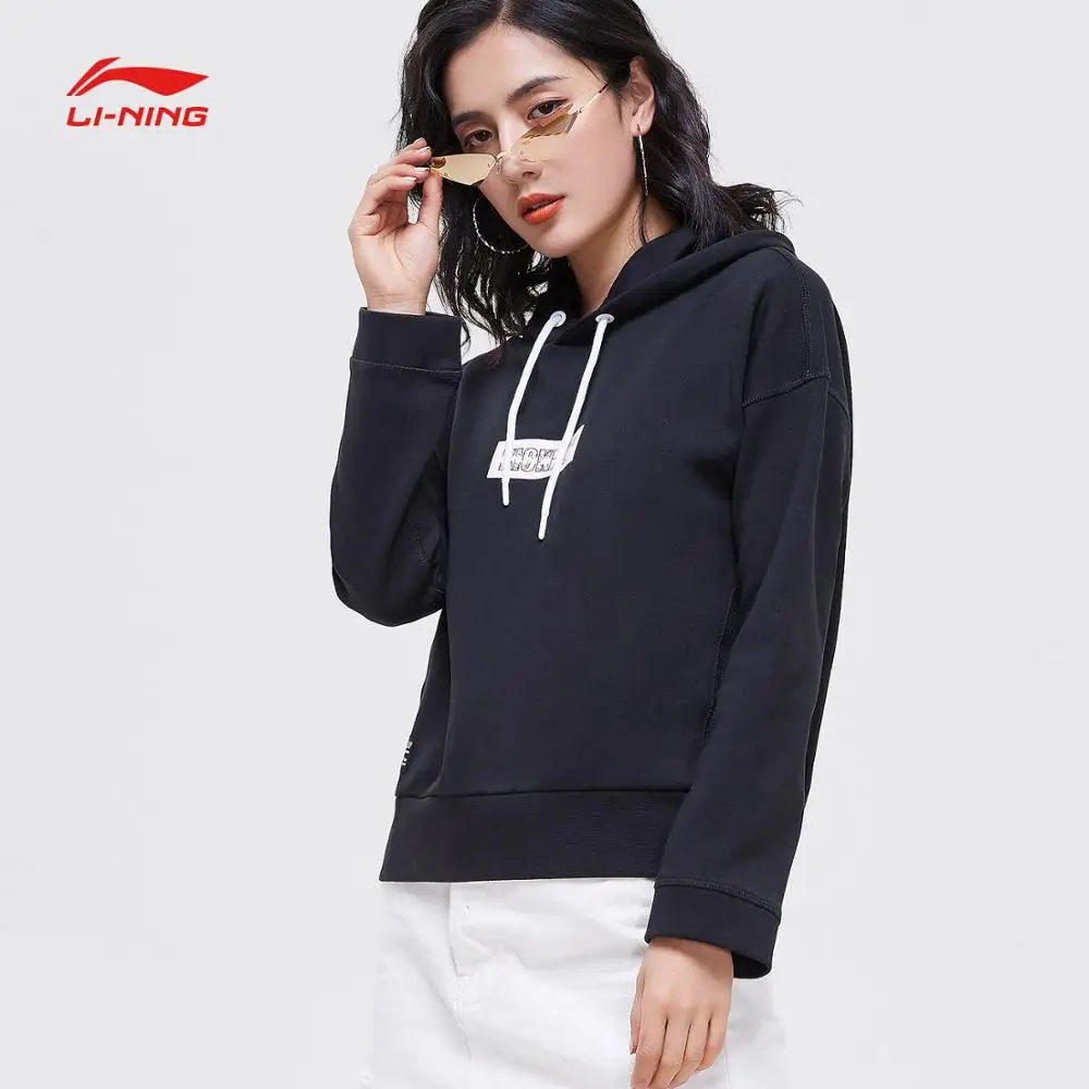 Li-Ning Women The Trend Hoodies 70.9% Cotton 29.1% Polyester Loose Fit LiNing Sports Hooded Pullovers AWDP088 CJFM19 | Спорт и