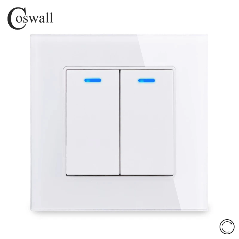 Стеклянная панель Coswall 1/2/3/4 клавиши 1 канал импульсный переключатель сброса
