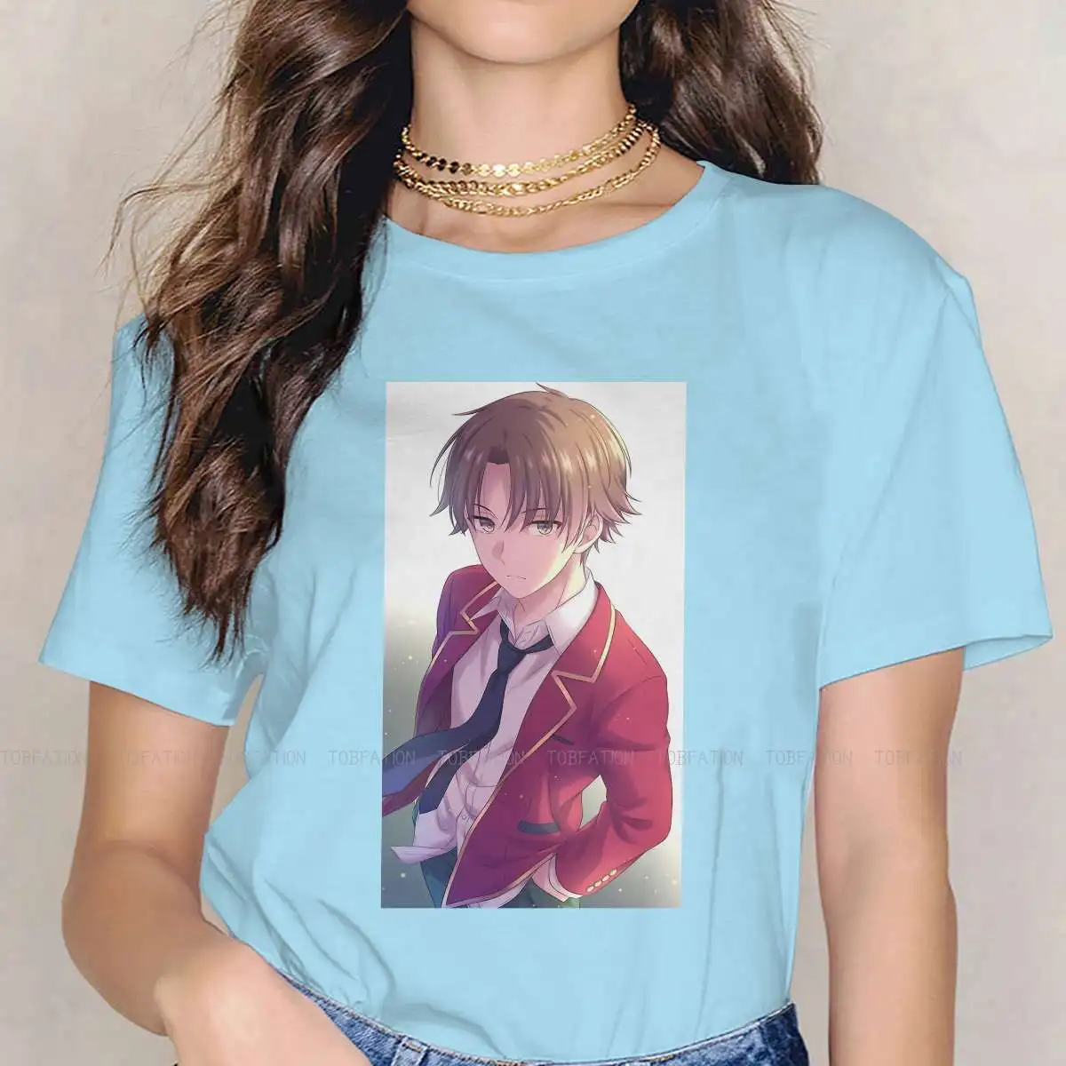 

Ayanokouji футболка с круглым воротником Class of the Elite CotE Kiyotaka Horikita Anime Оригинальная футболка из чистого хлопка для девушек Горячая Распродажа