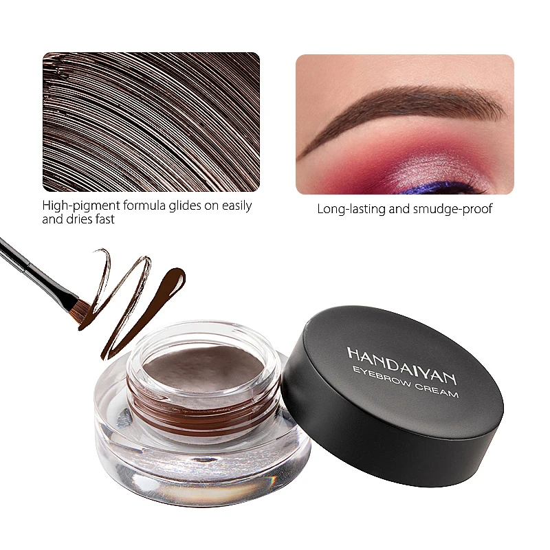 HANDAIYAN 12 Color Super Waterproof Eyebrow Cream Professional Black Gel Brow Tint Long Lasting With Makeup Brush | Красота и