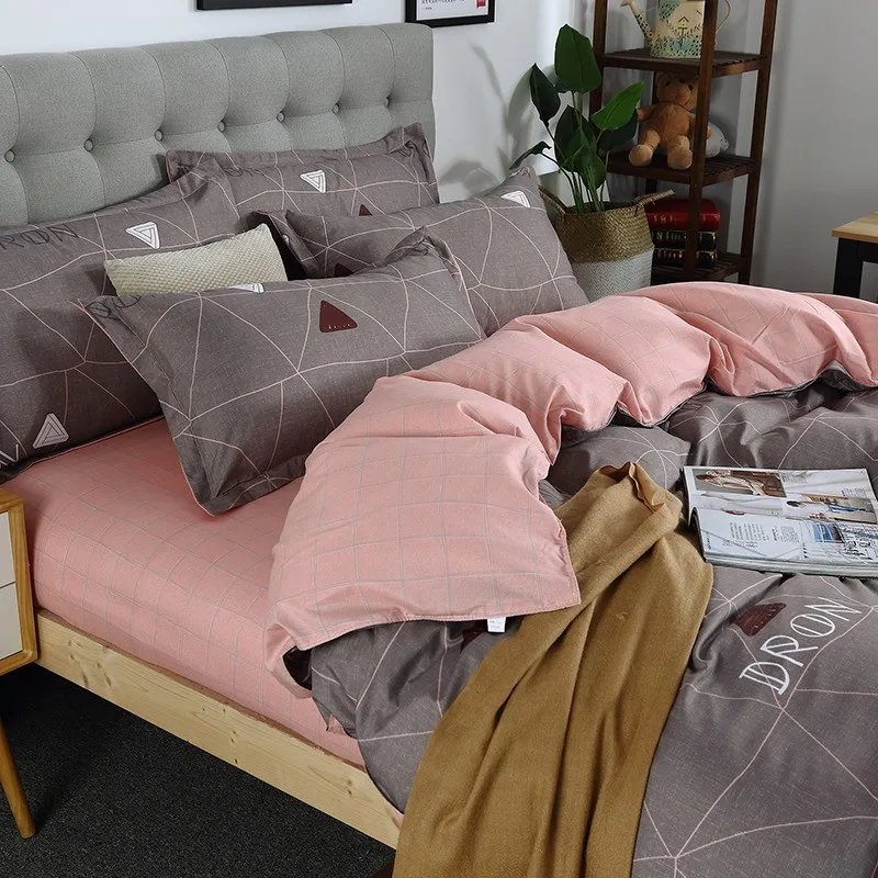 Комплект постельного белья Jeefttby с геометрическим рисунком однотонный комплект