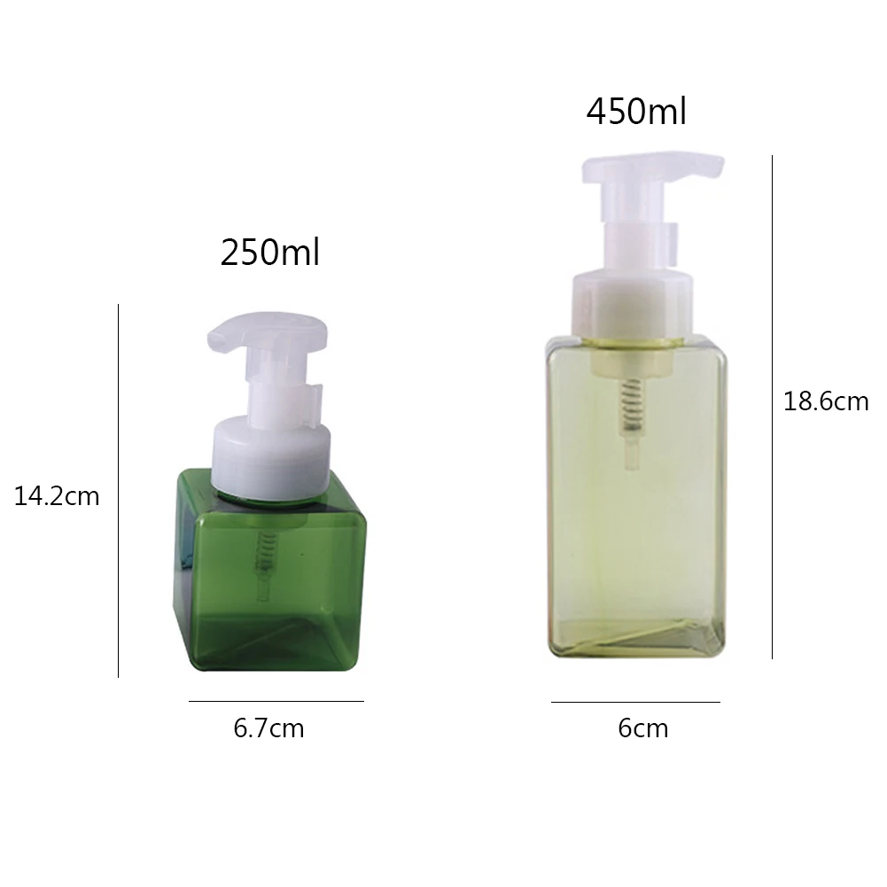 

4Pcs 250/450ml Travel Mousse Foaming Shampoo Gel Empty Refillable Bottle Soap Pump Lotion Liquid Storage Bottle Container