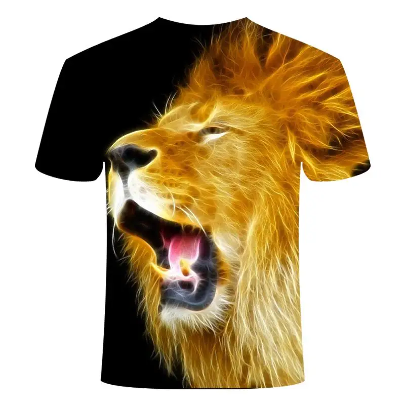 New Lion king 3d T-shirt Animal Shirt Camiseta T Men Funny Mens Clothing Casual Fitness Tee Top Tiger Tshirt Man Big Size | Мужская