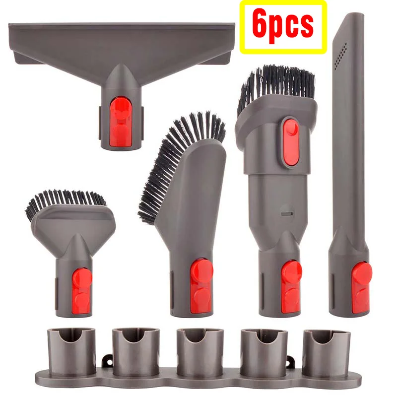 6PCS-SET Держатель для щетки, органайзер, набор для крепления, совместимый с Dyson V10 V8 V7 V11, абсолютный беспроводной пусковой механизм для животных - Цвет: 6PCS-SET
