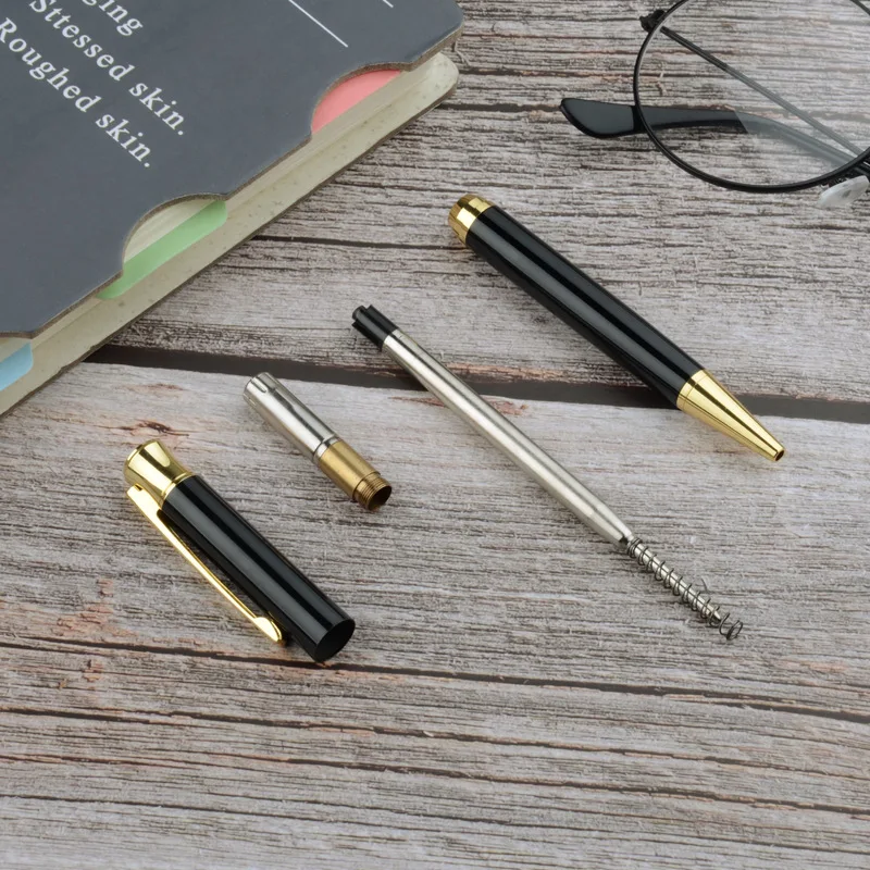 Роскошная металлическая шариковая ручка Серебряная Черная Подпись шариковые