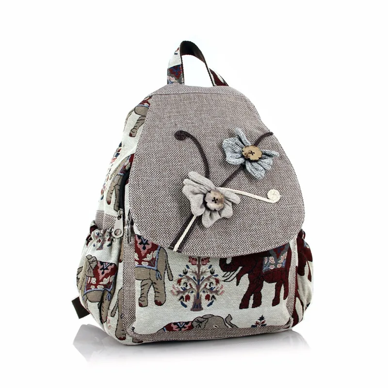 

Cotton Linen Floral Handmade Children School Bag Kids Travel Backpack Satchel Book Pouch Mochila Infantil Escolar for Girls