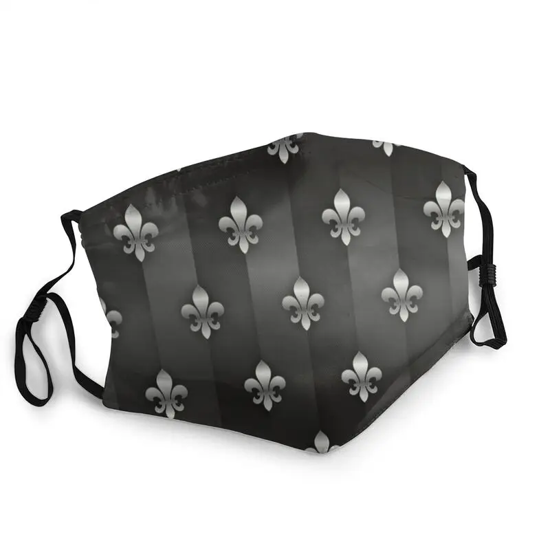 

Breathable Fleur-de-lis Graphic Mask Fleur de Lis Lily Flower Anti Dust Protection Mask Respirator Mouth Muffle