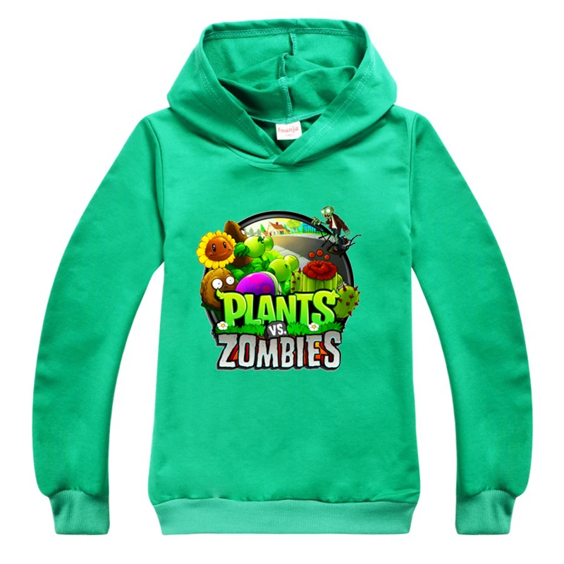 

2020 Autumn Baby Boy Sweatshirt Tops Clothes for Kids Plants Vs Zombies Cartoon Toddler Children Hoodies Tee Halloween