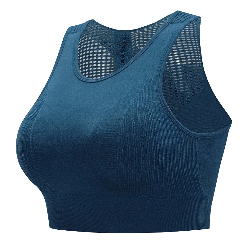 

Europe and The United States Seamless Hollow Breathable Yoga Vest Tight Fixed Sports Shockproof Gathered Underwear Bra 07MH305