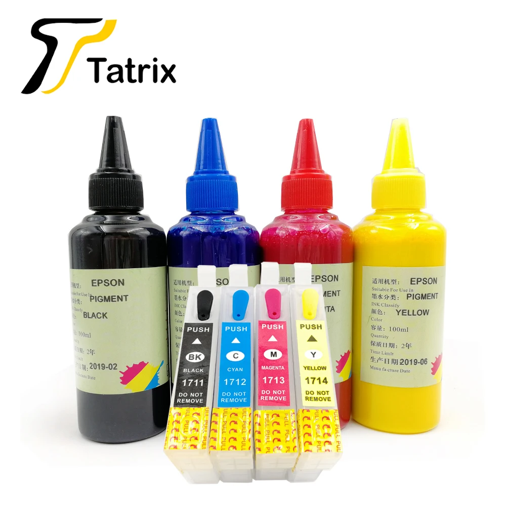 

Tatrix Refillable Cartridge suit for T1711 - T1714 ,Suit for epson xp-103 xp-33 xp-203 xp-207 xp-303 xp-306 xp-403 xp-406