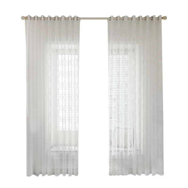 Новые белые тюлевые занавески с вышивкой для гостиной современные прозрачные