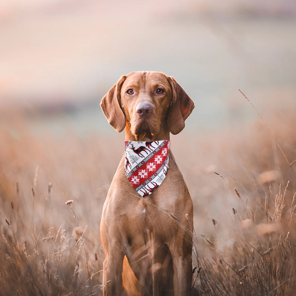 

2020 New Christmas Pet Neckerchief Saliva Towel Dog Ribbon Collar Saliva Towel Scarf Collar Adjustable Button Triangle Collar