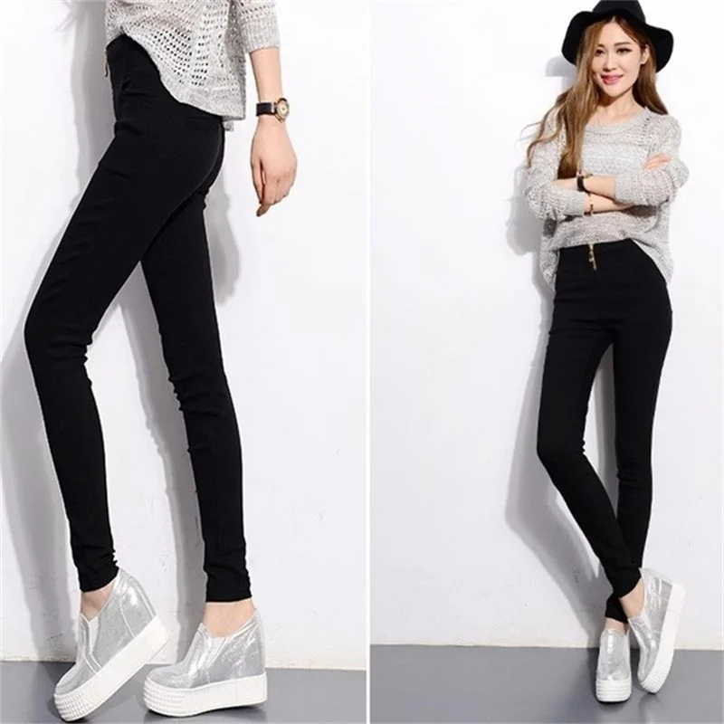

2021 New High Waist Pencil Woman's Pants Autumn Black Leggings Elastic Trousers For Women Female Fashion Clothes Woman