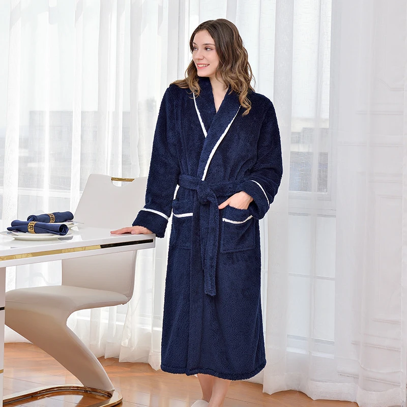 Зимнее кимоно унисекс плюшевая удлиненная шаль банный халат домашняя одежда с