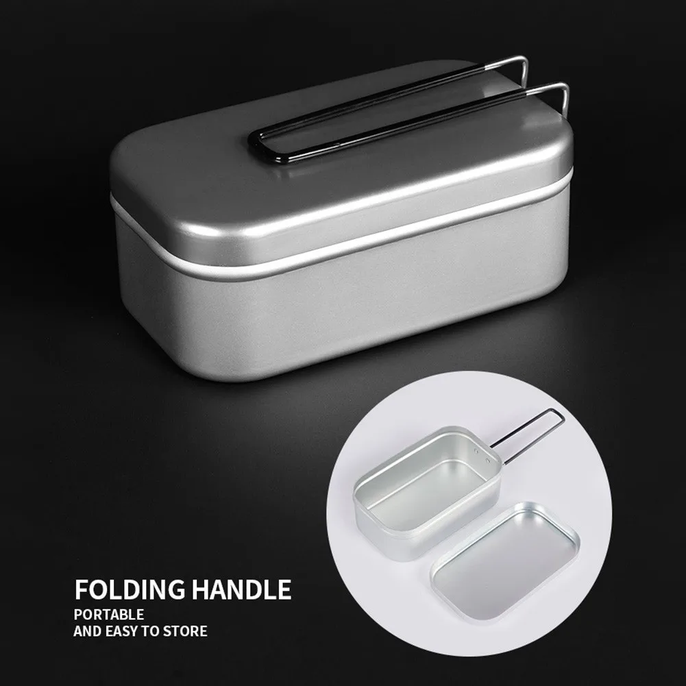 

Outdoor Bento Lunch Box Steaming Rack Food Container Lunchbox 16.5x9.5x6.3cm Hiking Cookware Office Travel Lunch Boxs