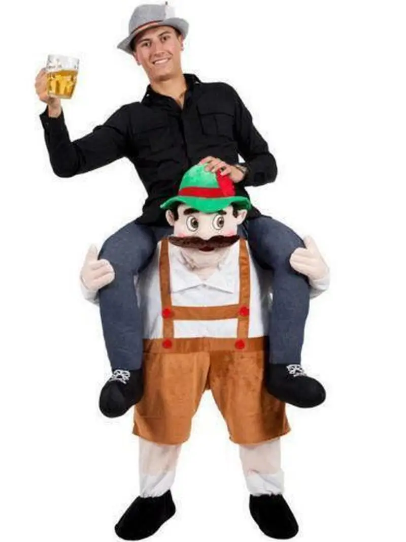 

Carry Bavarian Beer Guy Ride on Me Oktoberfest Mascot New Fancy Dress Costume Advertising Carnival Halloween Xmas Easter