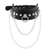 fashion gothic necklace punk choker collar goth silver color chain pendant necklace women leather emo kawaii witch rave jewelry