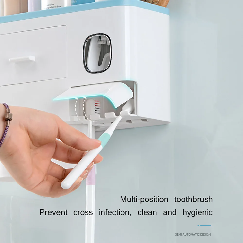 Зубная щётка Держатель автоматический дозатор зубной пасты с чашкой настенный