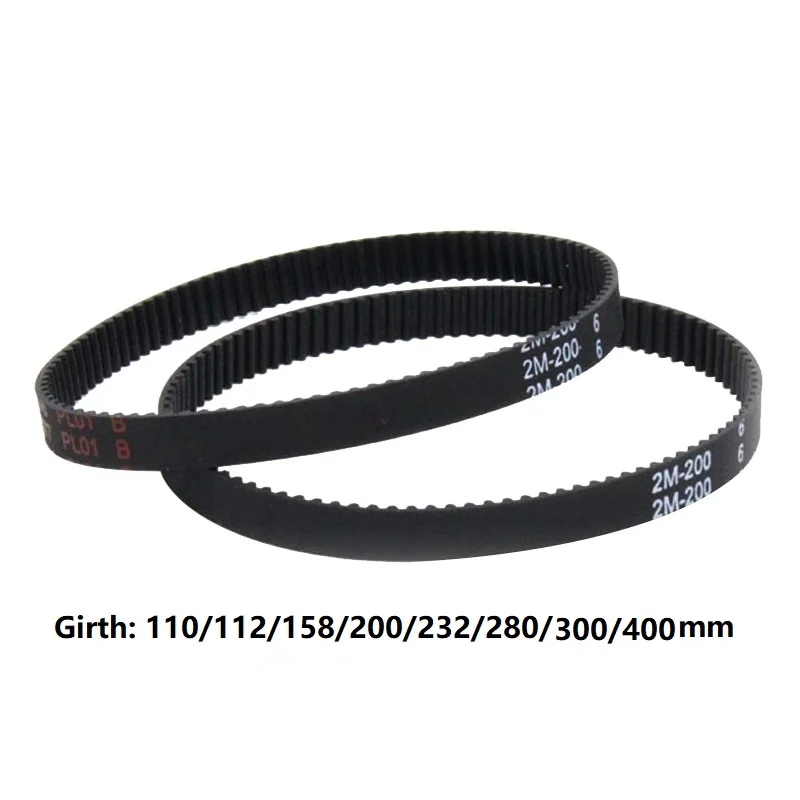 MEGA GT2 Closed Loop Timing Belts 6mm Width Rubber Girth 110 112 122 158 200 232 280 300 400mm 3D Printers Part 2GT Synchronous