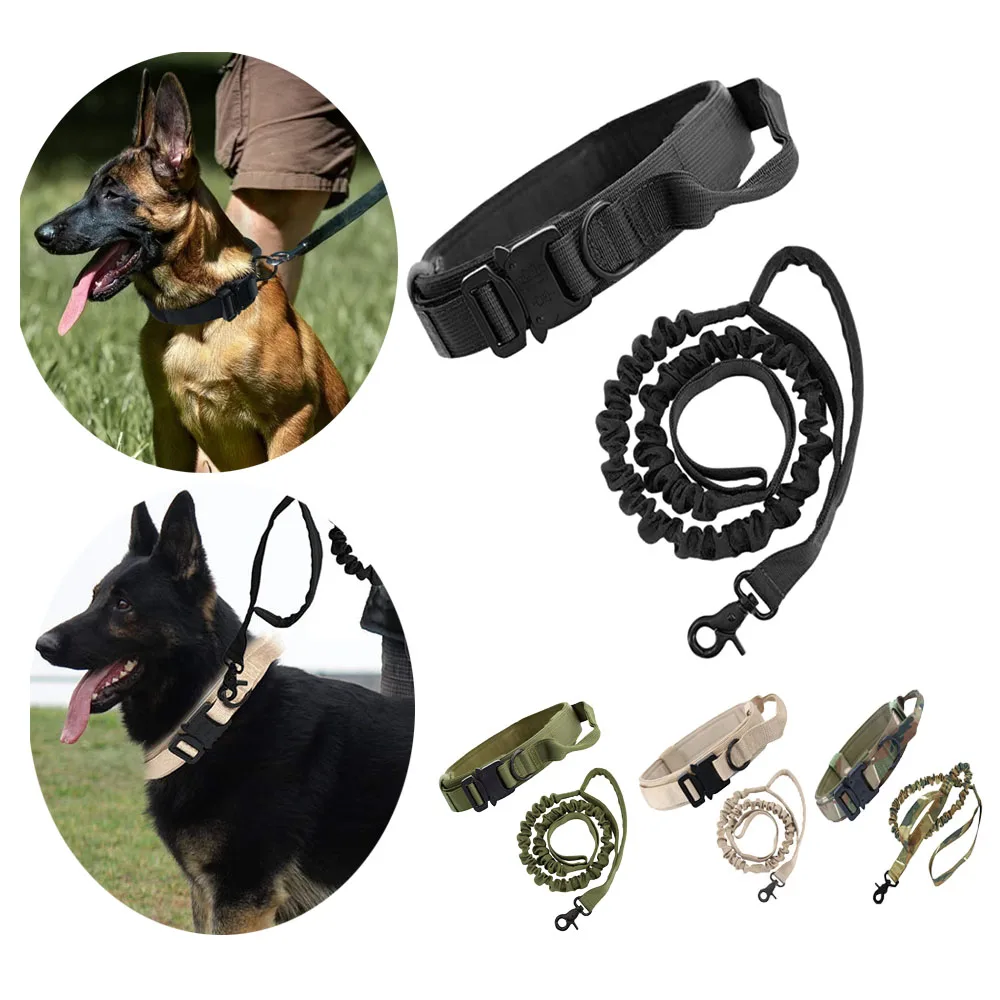 

Tactical Dog Collar Nylon Adjustable Training Collar Tactical Traction Heavy Duty Handle Dog Leash Collar For Medium Large Dog