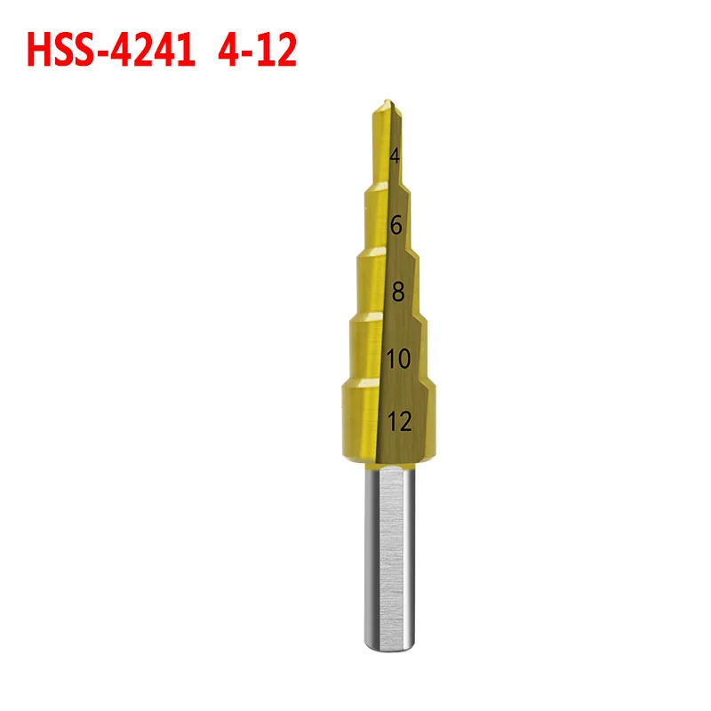 4-12mm Triangle HSS шаг сверла титановое покрытие 4-12 мм 4-22 мм 4-32 мм конус отверстие резак 1/" Шестигранная ручка треугольник ручка бит для металла дерева - Цвет: 4-12mm Triangle