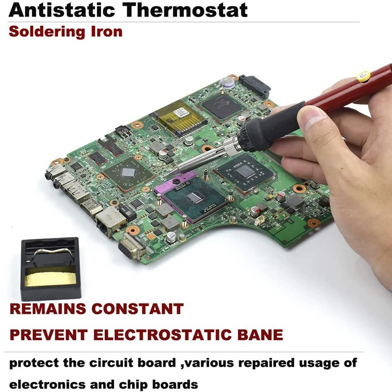 

Soldering Iron Set (60W) Adjustable Temperature Thermostat Electric Soldering Iron