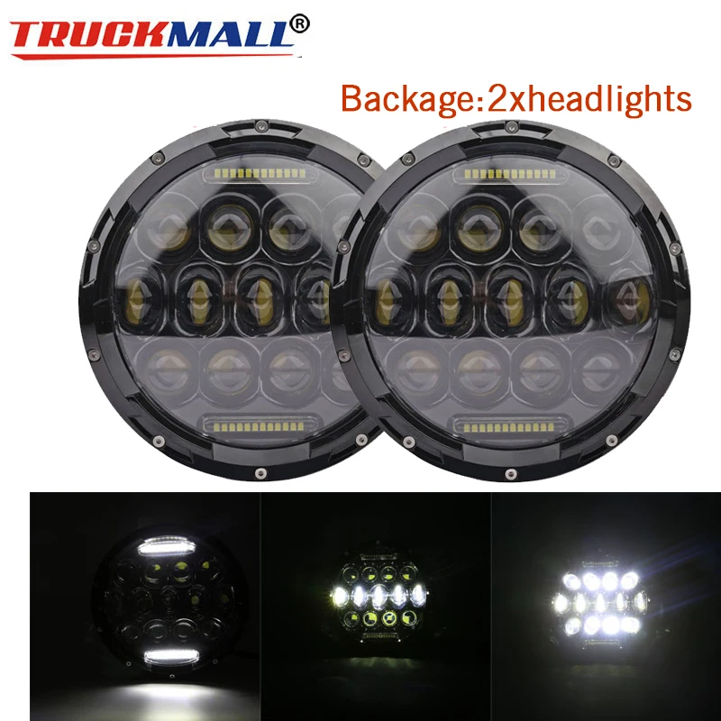 F-2pcs headlights Для Лада Нива 7 дюймов круглый светодиодный прожектор для Jeep Wrangler JK TL LJ Лада Нива 4x4 suzuki samurai Hummer - Цвет: F-2pcs headlights