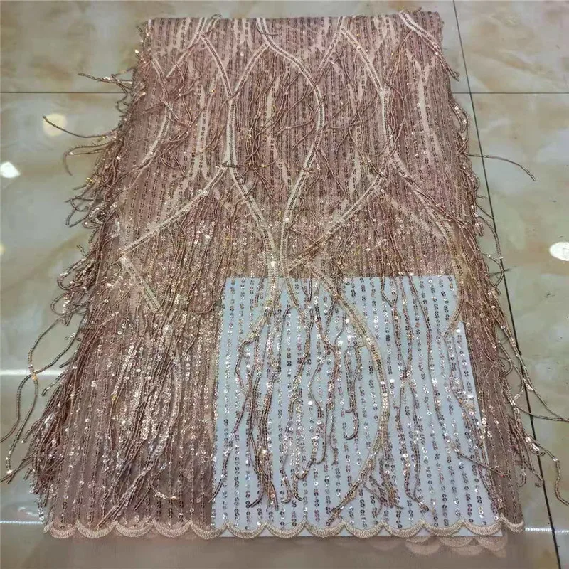Красивый дизайн с кисточками вышитая сетка кружевная ткань для женщин