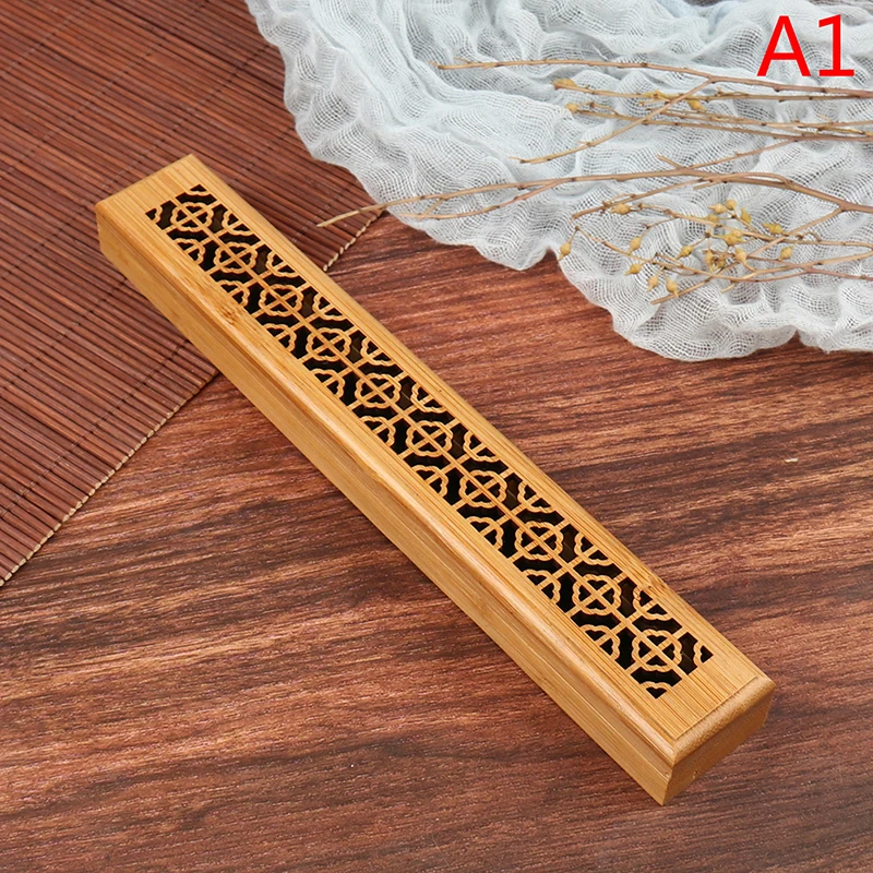 

1 Pcs Bamboo Wooden Incense Stick Holder Burning Joss Incense Box Burner Ash Catcher Home Decoration