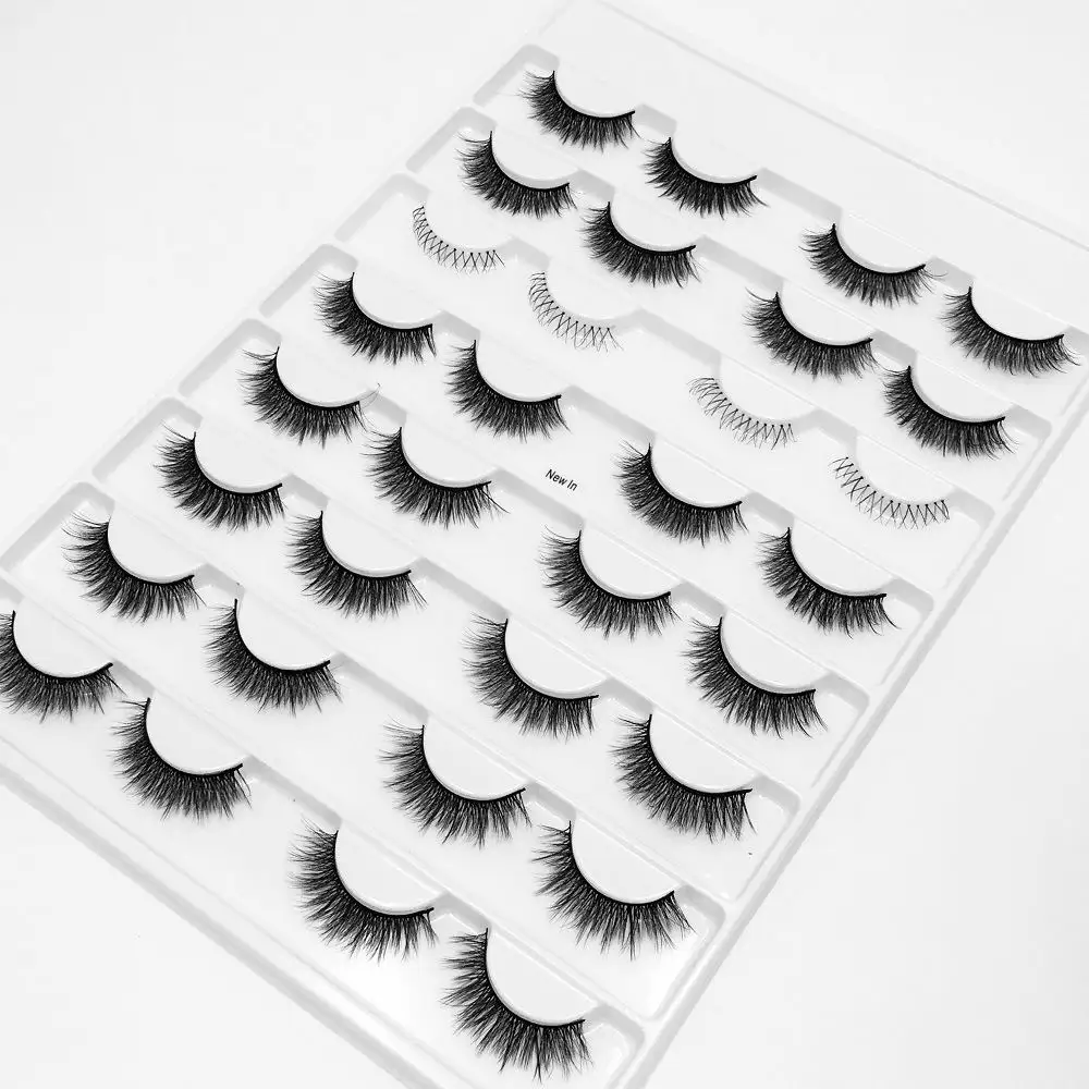 16pair 17 16 пар Мультипак 3D Мягкие норковые Накладные ресницы ручной работы пушистые длинные ресницы натуральные инструменты для макияжа глаз Искусственные ресницы - Цвет: 16pair 17
