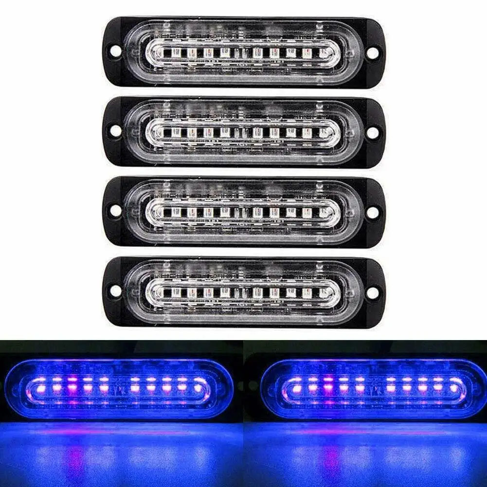 

4x автомобиля Ван светодиодный стробоскоп Предупреждение светильник грузовик боковой габаритный фонарь синий Водонепроницаемый прицеп Ре...