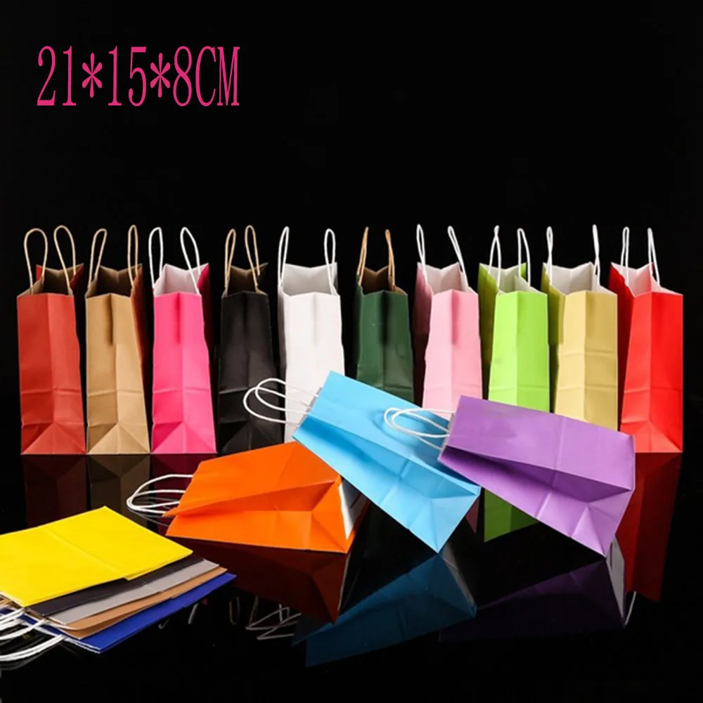 5 шт окружающей среды мешок модный Подарочный пакет из крафт бумаги с ручкой