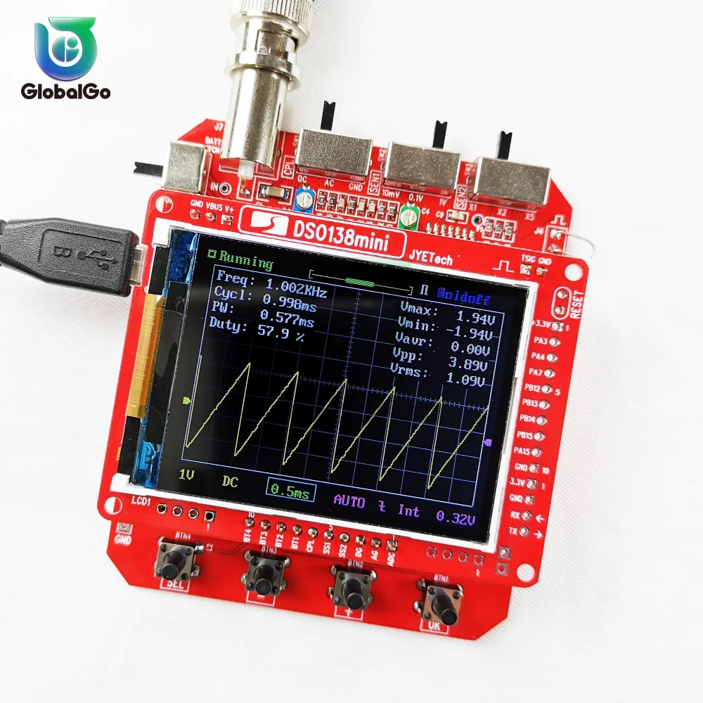 Мини Портативный цифровой осциллограф DIY Kit ARM Cortex-M3 12-Bit TFT 10:1 зонд тестовый зажим