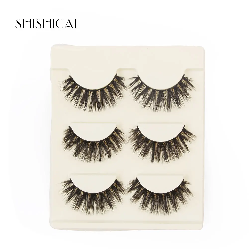 MAGEFY Новый 3 пары природных Накладные ресницы Поддельные длинные Макияж 3D норки
