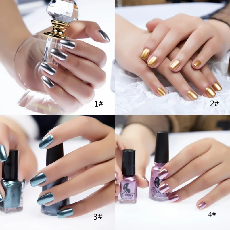 6 мл металлический зеркальный лак для ногтей долговечный не выцветающий