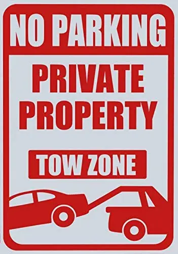 

Metal Tin Sign No Parking Private Property Tow Zone Sign Metal Sign 8X12 Inches
