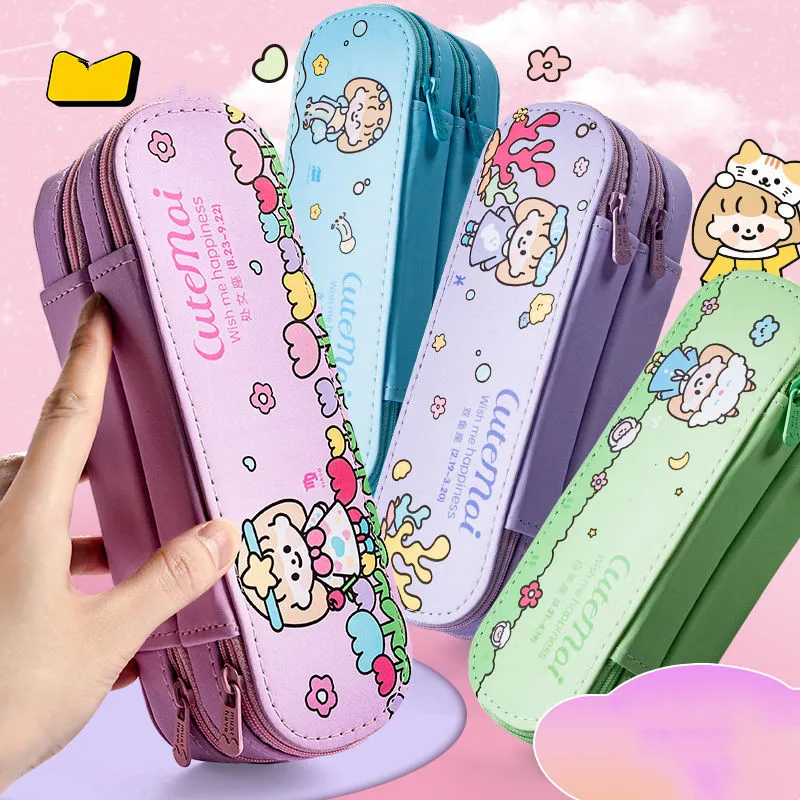 

Kawaii Pencil Case Cartoon Pen Cases Stationary Box Pencils Bag Children's Cute Study Office Supplies Girl Student Sustationery
