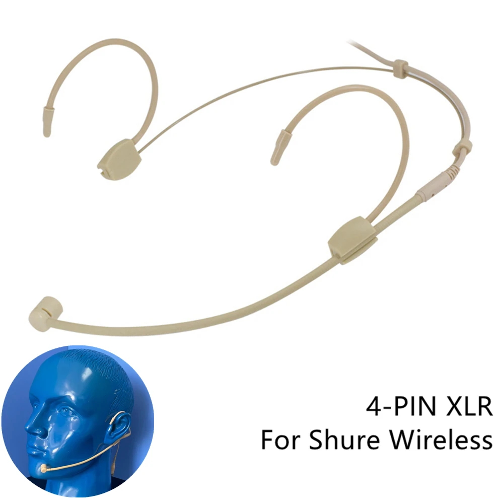 

Однонаправленный 4-контактный Конденсаторный Микрофон XLR для гарнитуры Shure, беспроводной бежевый конденсаторный микрофон, 4-контактный конн...