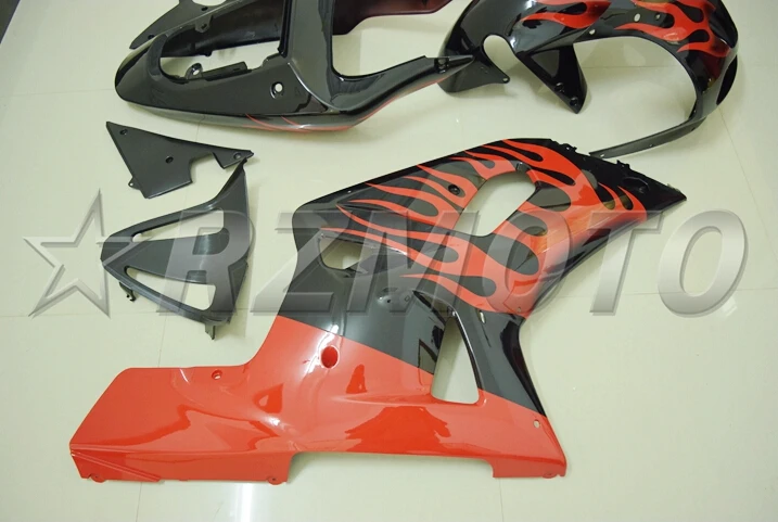 

New ABS Motorcycle Fairings Kit Fit for Suzuki GSX-R600 GSX-R750 K1 2001 2002 2003 01 02 03 600 750 Bodywork set Red Flame