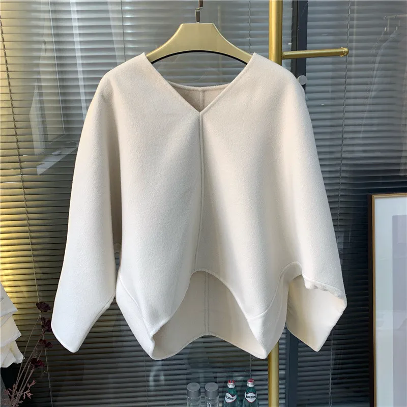 2019 Elegant Winter White Cashmere Sweaters Pullovers For Women Runway Long Sleeve Female Knitted Sweater Jumper Clothes | Женская