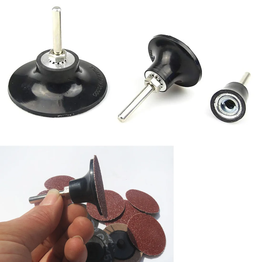 

Disc Sanding Tray Stand Holder Polishing Disc Shank Lock Rotary 1/2/3 inch Backing Pad with 1/4 inch 6mm