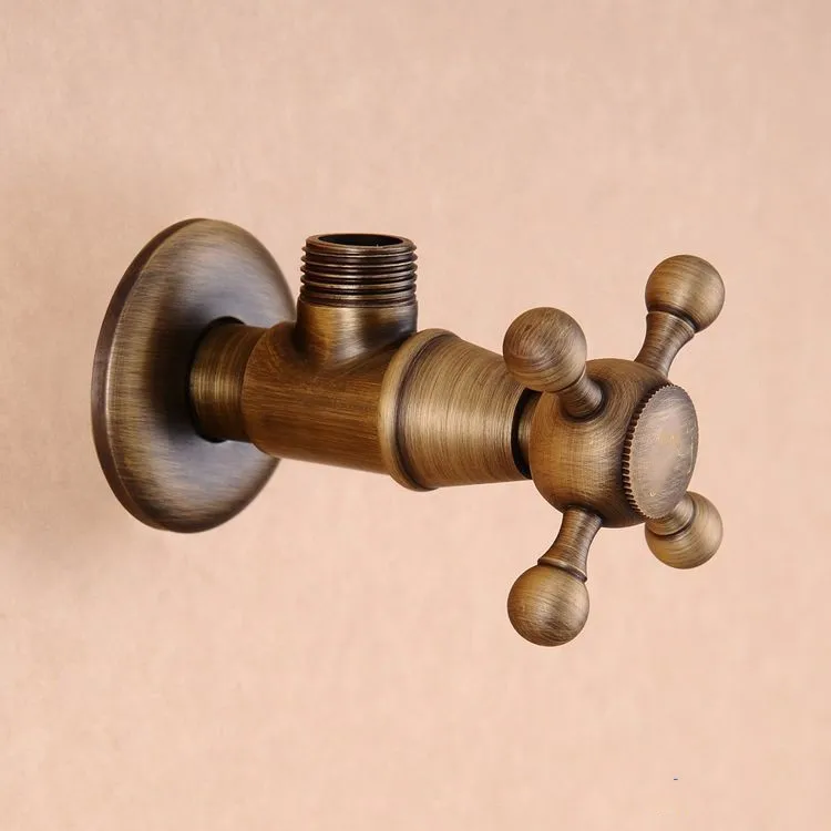 

Faucet Replacement Parts Bibcocks 1/2" X 1/2" Antique Brass Bathroom Angle Stop Valve Cold Hot Filling Triangle Valves Shower