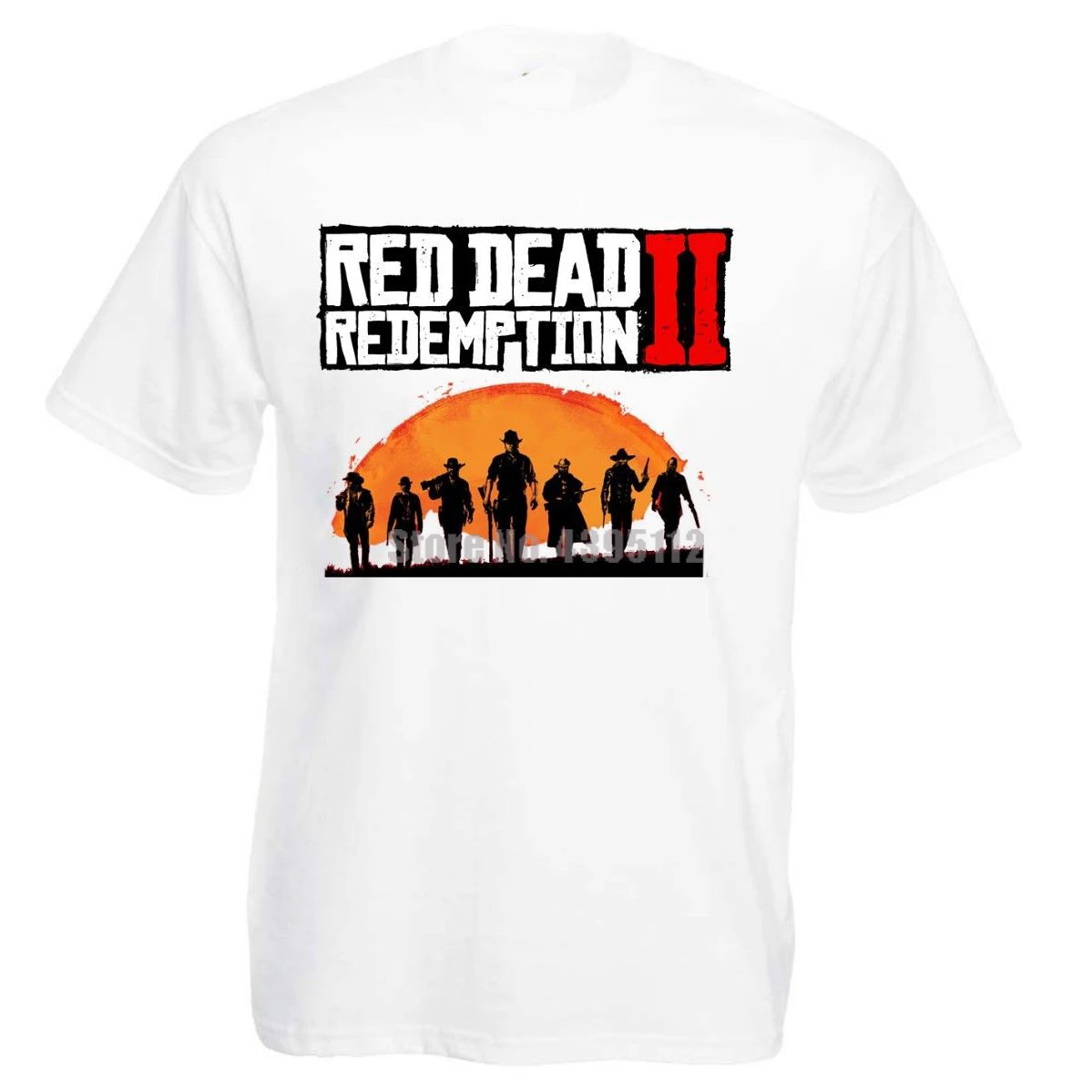 Футболка с логотипом Red Dead выкупом 2 Rockstar для видеоигр Ps4/Xbox Sunset | Мужская одежда