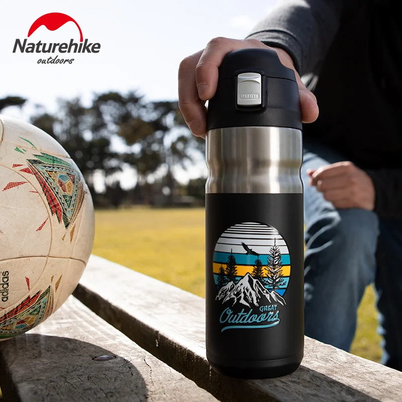 Naturehike Water Bottle Bounce Cover Thermos Cup 316 Stainless Steel Color Sticker Portable Travel Kettle | Спорт и развлечения