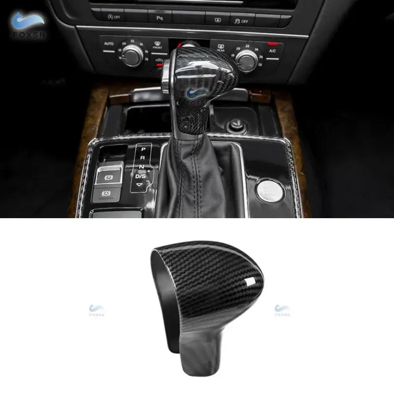 

For Audi A4L 13-16 / A5 12-16 / Q5 13-18 / Q7 13-15 A6L 12-15/ A7 S6 S7 only LHD Carbon Fiber Gear Shift Knob Head Cover Trim
