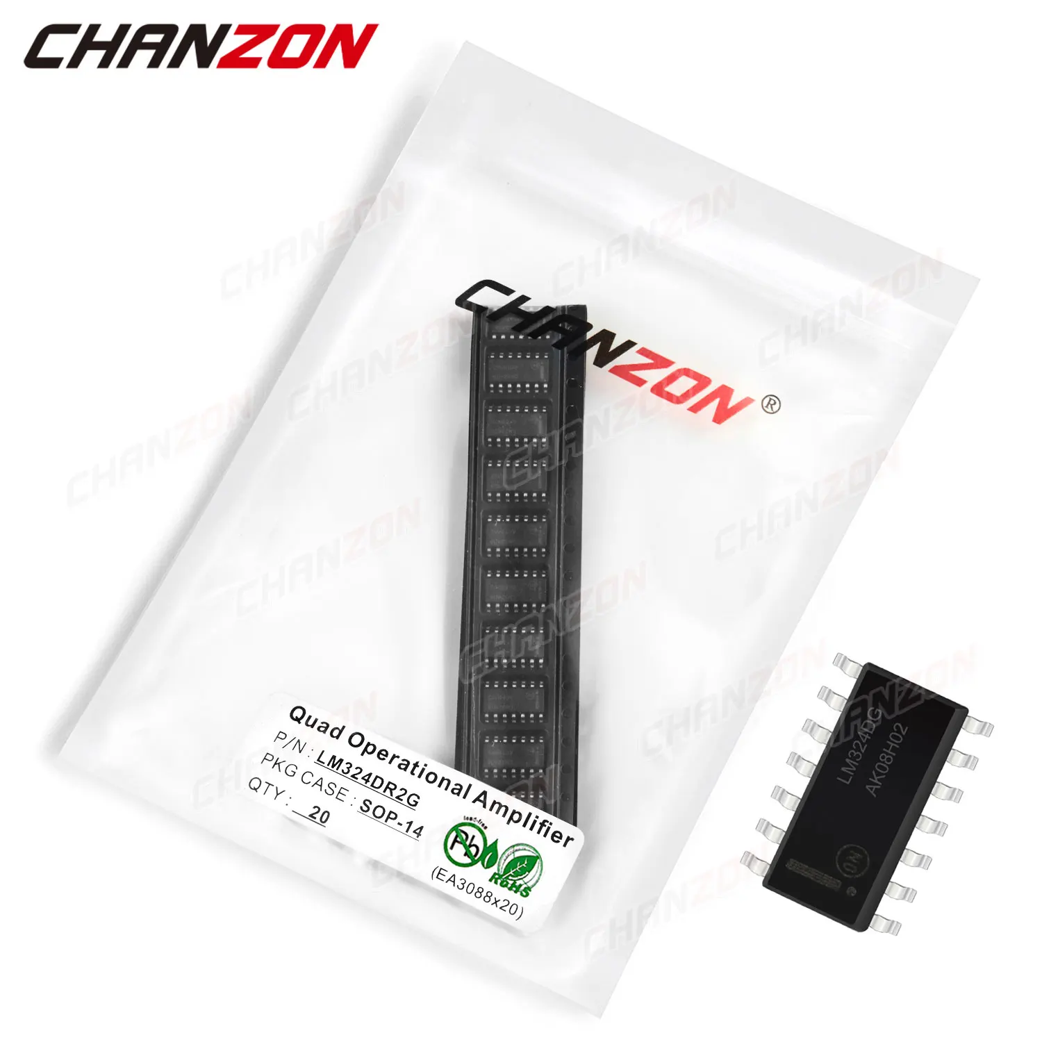 

20Pcs LM324DR2G SOP-14 Quad Operational Amplifier Transistor Bipolar Junction BJT Tube Fets SMD 100nA 3-32V Integrated Circuits