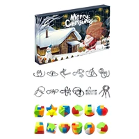 metal wire and plastic puzzles advent calendar 2021 christmas countdown calendar xmas gift box with 24 pc magic brain calm