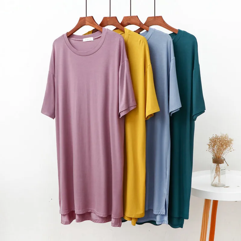 

Modal Cotton Nightdress Female Spring Summer Nightgowns Women Loose Large Size Homewear Shirt Ladies Comfortable Night Dress