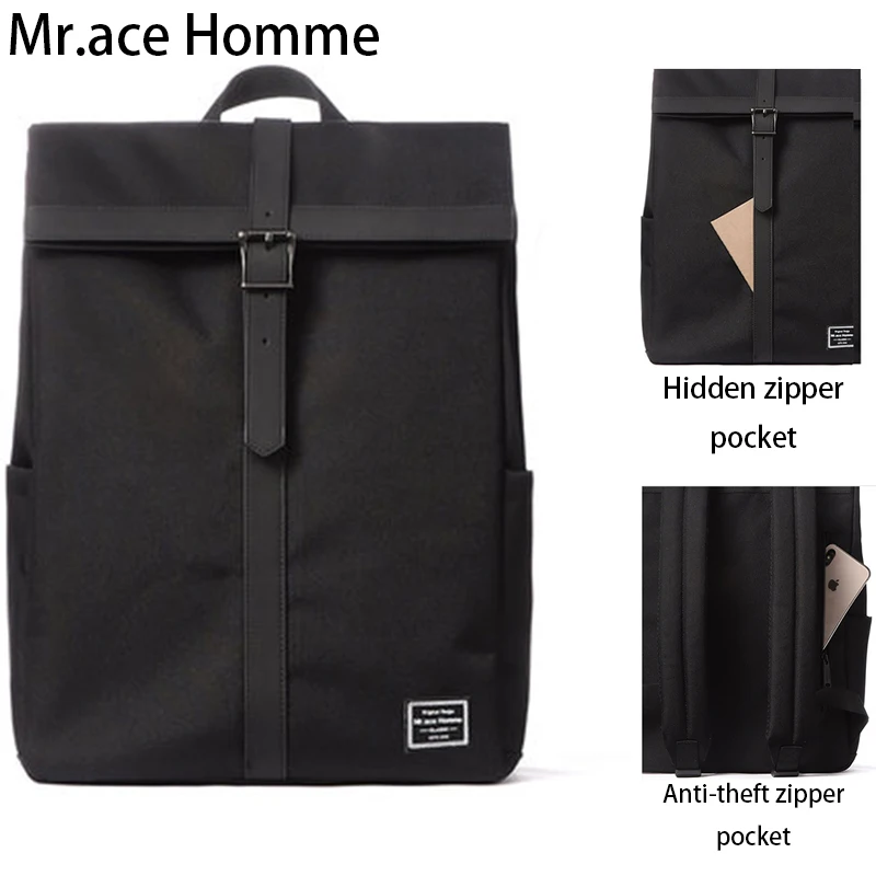 Бренд Mr.ace Homme cross большой рюкзак для ноутбука мужской водонепроницаемый холщовый